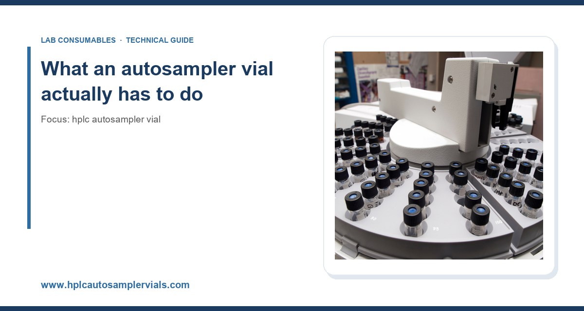 What an autosampler vial actually has to do