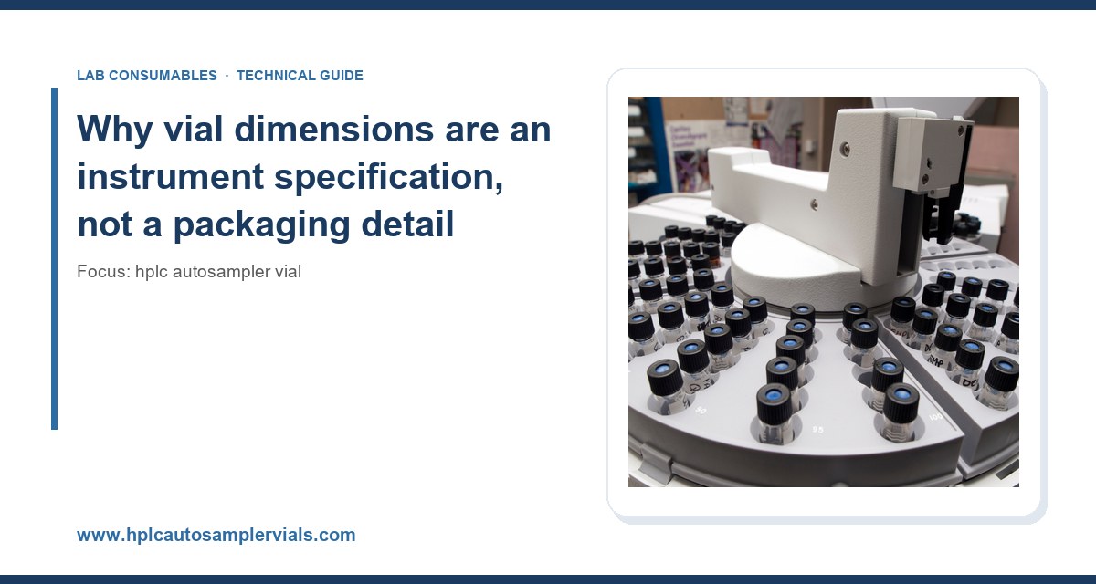 Why vial dimensions are an instrument specification, not a packaging detail