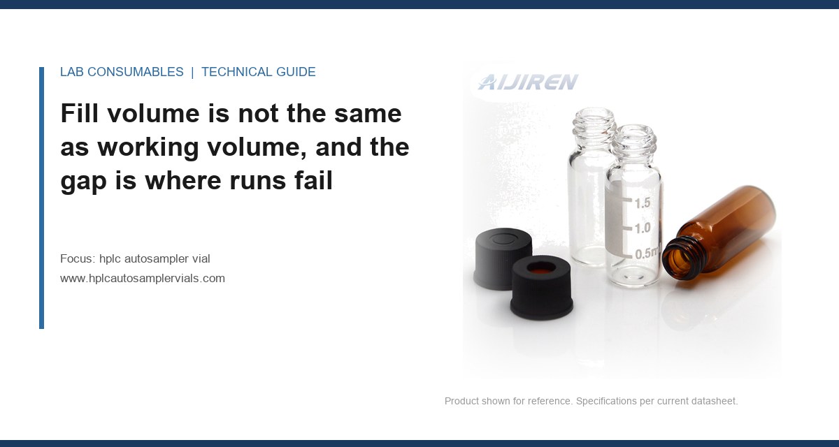 Fill volume is not the same as working volume, and the gap is where runs fail