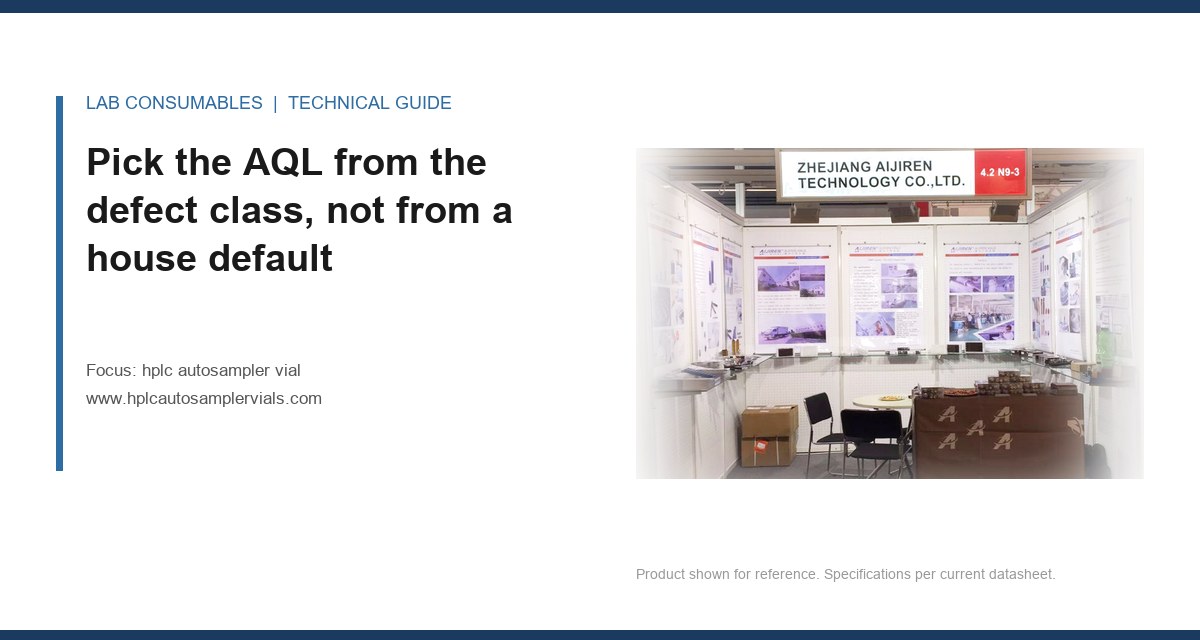 Pick the AQL from the defect class, not from a house default