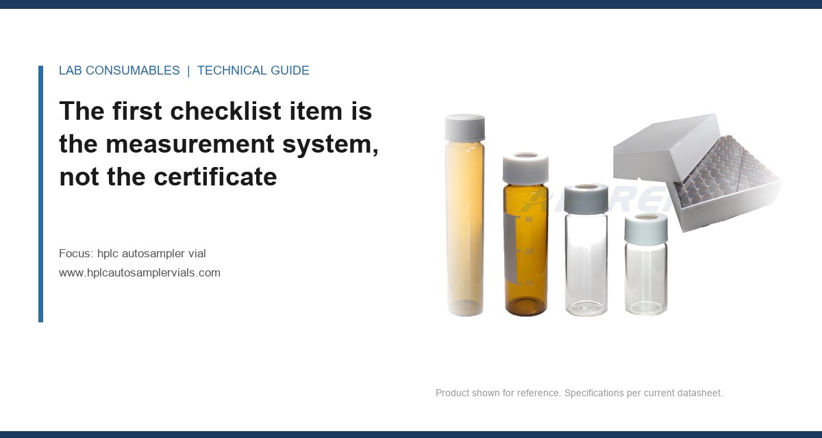 The first checklist item is the measurement system, not the certificate