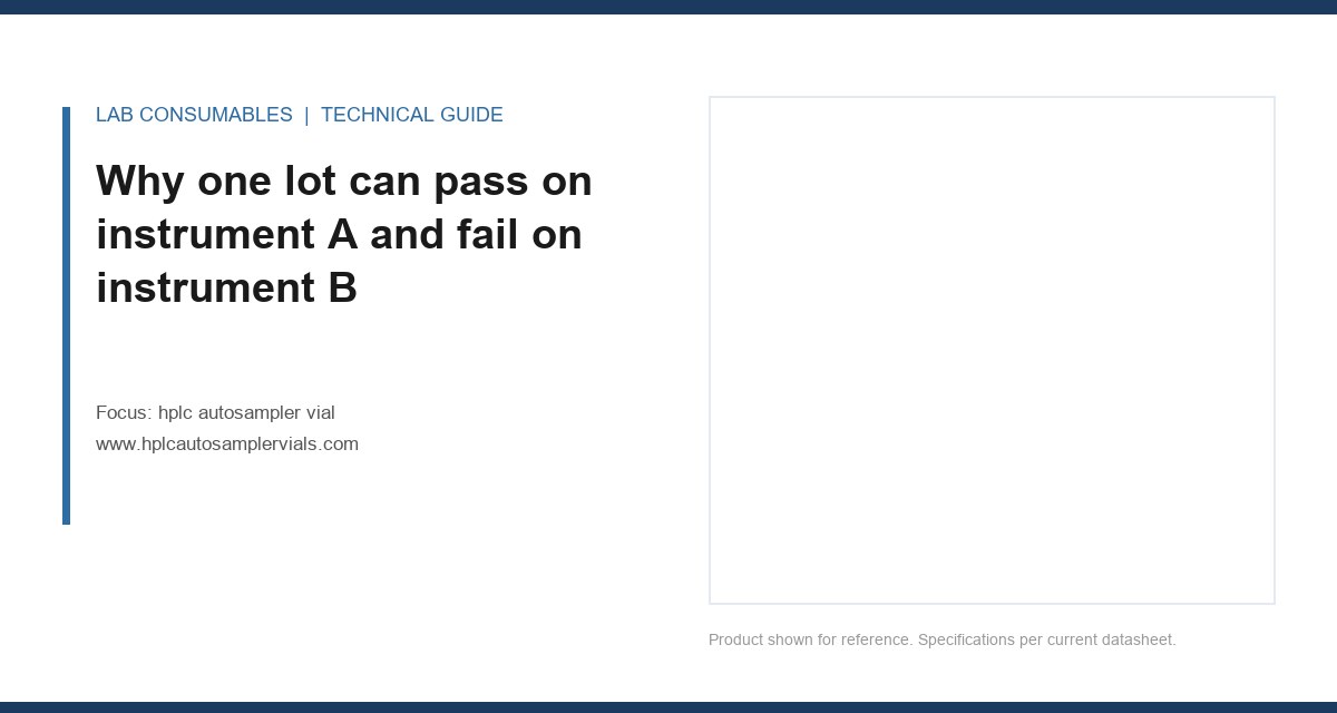 Why one lot can pass on instrument A and fail on instrument B